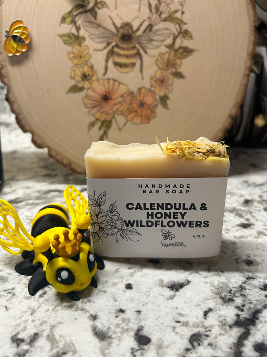 Calendula, Honey & Wildflowers Handmade Natural Soap