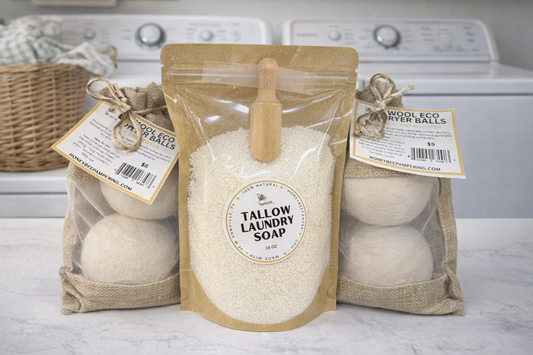 Tallow Laundry Soap with Wooden Scoop